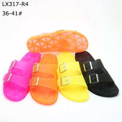 China Factory Price Breathable Home Fashionable Summer Flat Slide Women Girl Jelly Sandals for sale