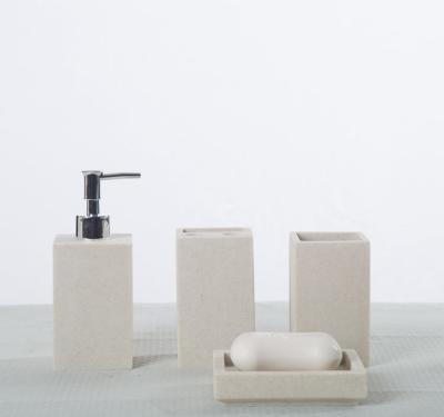 China Sustainable Square Column Sandstone Polyresin Hotel Balfour Bathroom Accessories for sale