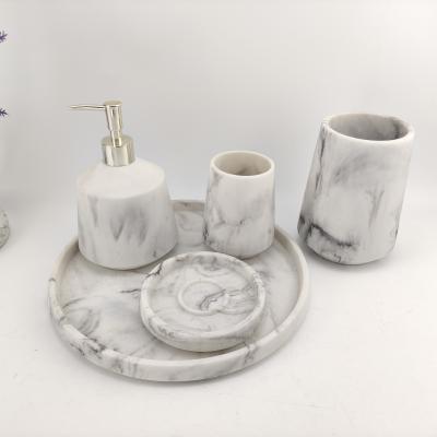 China Sustainable Fashion Household Decoration Designers Resin Bathroom Set for sale