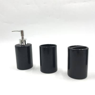 China Modern Black Ceramic Bathroom Accessories Sets For Hotel Household for sale