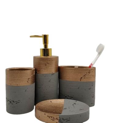 China Sustainable Fashion Cement Bathroom Accessories Set For Home Decor for sale