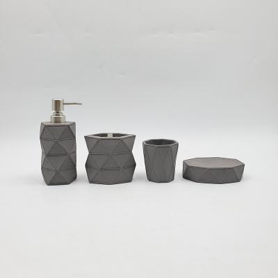 China Sustainable Cement Product Luxury Home Bathroom Accessories Concrete Bathroom Sets Factory Decor for sale