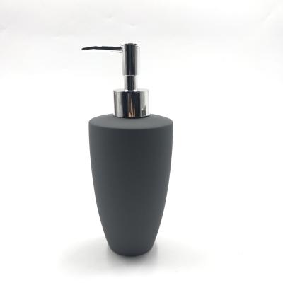 China Modern Rubberize Finished Ceramic Soap Dispenser Bathroom Accessories Lotion Dispenser for sale