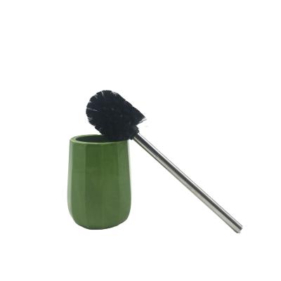 China Modern Green Forest Bath Decor Ecfreidnly Ceramic Soap Holder Bar Ceramic Toilet Brush With Holder for sale