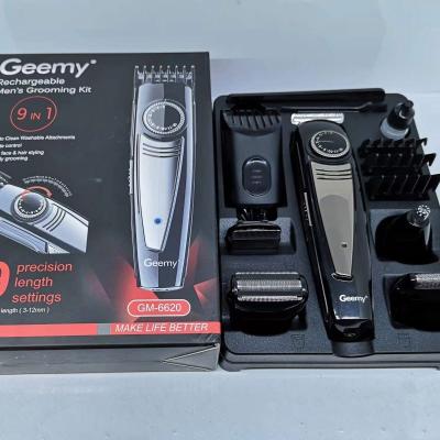 China Car 2022 New GEEMY GM6620 Professional Rechargeable 9 in 1 Electric Hair Trimmer Clipper for sale