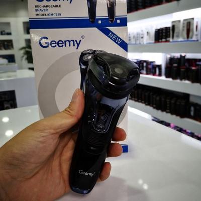 China Professional Electric Hair Shavers Safety GEEMY GM7755 Beard Hair Remover Cordless Shaving Machine for sale