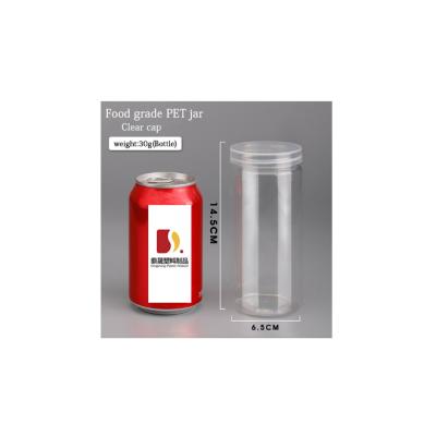 China Food Food Jar Various Size 430ml PET Plastic Can Finish Plastic Drink Can Transparent Food Jar Packaging for sale