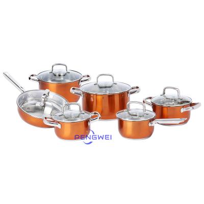 China Pengwei 12pcs Sustainable Cookware Set Masterclass Premium Home Kitchen Cookware Sets for sale