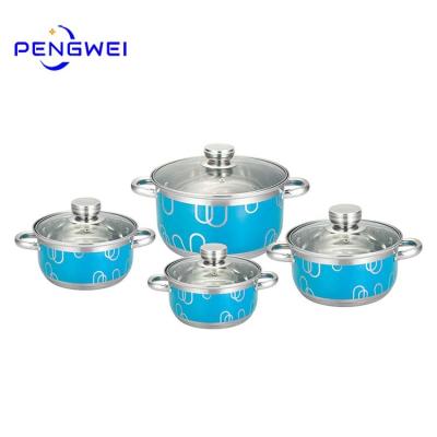 China 201 Sustainable High Quality Stainless Steel Pots Cooking Hollow Handle Glass Cooking Pot for sale