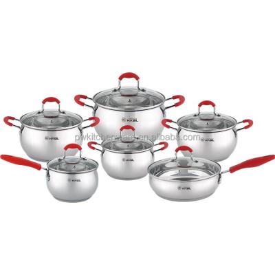 China Viable Stock Pots Wholesale Cooking Pot Pan Kitchen Hoffman Cookware Set Stainless Steel Non-Stick Cookware Set Cookware Sets for sale