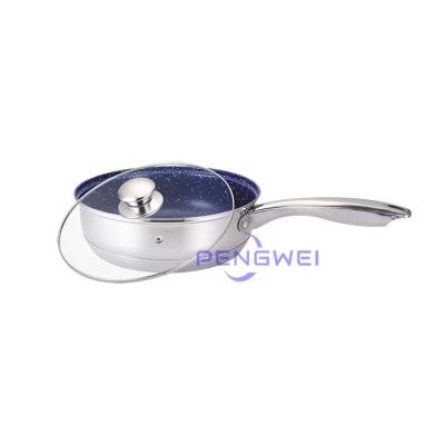 China Transitional Pot and Pan Stainless Steel Kitchen Cooking Nonstick Frying Pan Handle Stainless Steel Frying Pan Steel Pan for sale