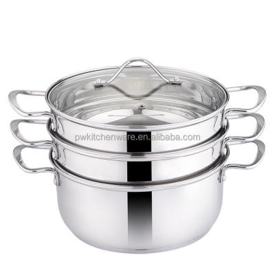 China Sustainable Premium 4 Layer Stainless Steel Steamer Pot Double Ear Induction Cooker Kitchenware Set for sale