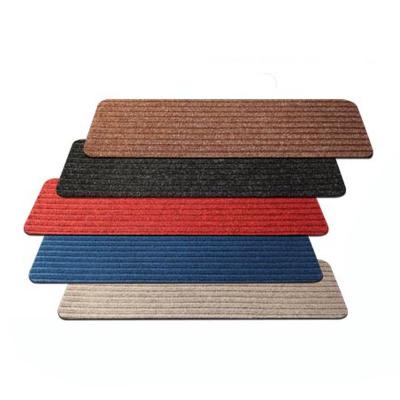 China Non Slip Stairs Mat Step Mat Indoor Non Slip Flooring Eco-Friendly Washable Polyester And Outdoor Stair Carpet Treads for sale