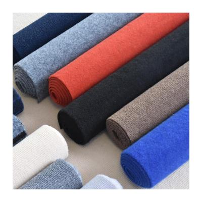 China Washable Polyester Needle Punch Carpet Roll Up Velvet Gray Red Carpet For Show Use 7mm Thick for sale