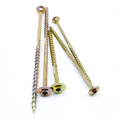 China Flat Yellow Galvanized Wafer Head Drive Construction Torx Screws for sale