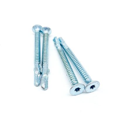 China Carbon Steel Flat Galvanized Flat Head Recess Torx Self Drilling Wing Screw for sale