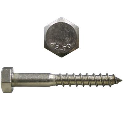 China HEX DIN 571 Hex Screw Fasteners M6-M12 High Strength Stainless Steel 304 For Wooden House for sale