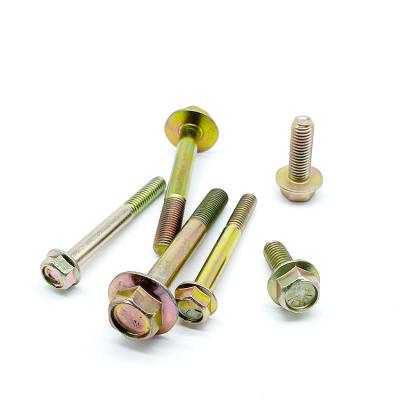 China M5-M20 8.8 Industry Zinc Yellow Copper Coated GBT 5789 Standard Hex Head Flange Bolt for sale