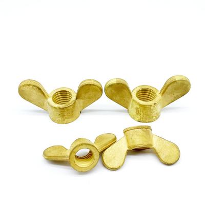 China Hot Sale M6 M8 Heavy Industry Copper Alloy Brass Wing Nut Rounded Wing Nut DIN315 for sale