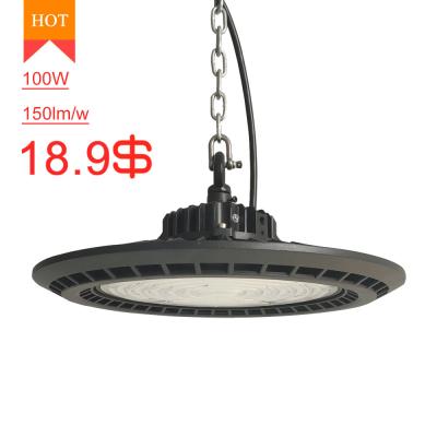 China warehouse ip65 waterproof led 100w smart dimmer ufo high bay light factory price unike for sale