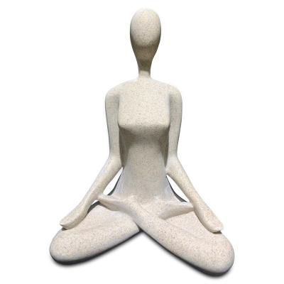 China Artificial Yoga Pose Statue Figurines Resin Crafts For Home Decor Table Top Indoor Ornaments for sale