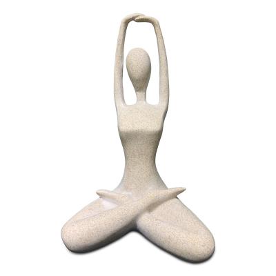 China Modern creative resin artificial home sculpture statue yoga pose decoration gift office home room for sale