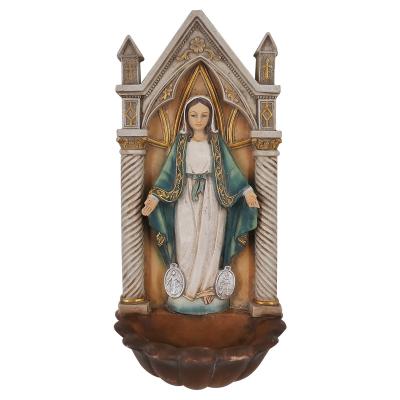 China Religious Virgin Mary Christian Gift Wall Home Decor Europe Wholesale Resin Statue for sale