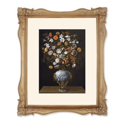 China High Quality Baroque 11x14 Picture Frame With Printing 8x10 Resin Gold Picture Frame Mat for sale