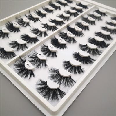 China Black Mink Eyelashes Private Label 3D Mink Lashes 5D Fake Full Hair Mink Lashes Hand Made Synthetic Feather Rainsin Sale Cotton Rod for sale