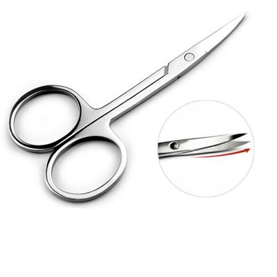 China Custom Cosmetic Stainless Steel Eyebrow Scissors Stainless Steel Silver/Rose Gold/Black Eyebrow Eyelash Scissors for sale