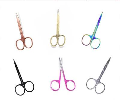 China Custom Black Right Handed Scissors Eyelash Extension Applicator Tweezers Set Eyebrow Eyelash Tweezers Stainless Steel Small Eyebrow Scissors for sale