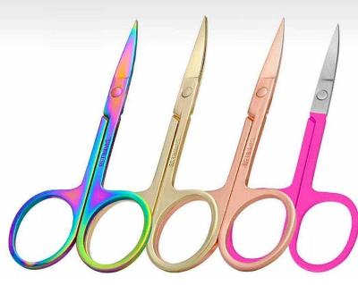 China Right Handed Eyebrow Scissor Tweezers Eyelash Applicator Makeup Set Private Label Rose Gold Eyebrow Scissors For Beauty for sale