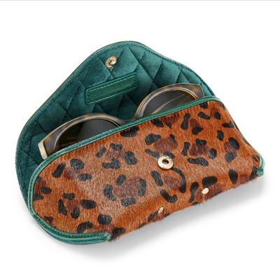 China Fashionable Handmade Leopard Box For Glass Cases Leather Material Package Sun Glass Custom Case for sale