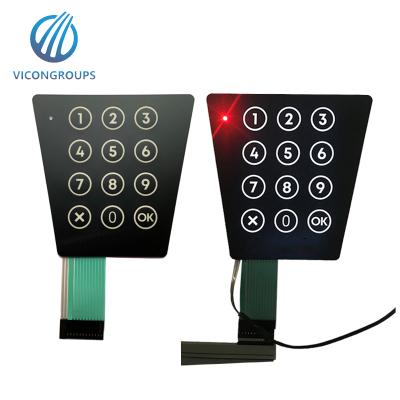 China Membrane Switch Telecommunication Equipment Illuminated Custom Membrane Keyboard for sale