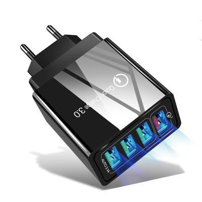 China For Mobile Phone/Ipad/Camera/PDA/MP3 4 Ports Quick Charge QC 3.0 USB Charger EU USA Plug Mobile Phone Zoom Fast Charger For Mobile Phone for sale