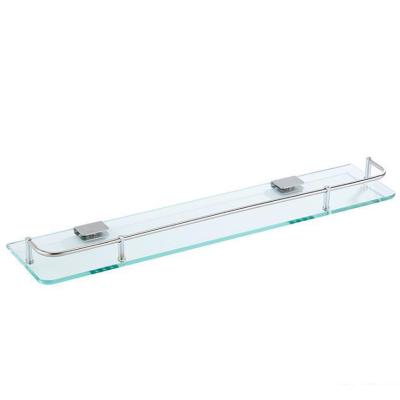 China Wall Mounted Type Hotel Bathroom Hot Selling Glass Frame 40cm Shower Gel Stainless Steel Tray for sale