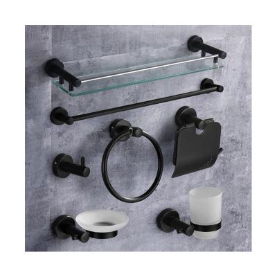 China Other Bathroom Accessories Black Bathroom Hardware Set Sus304 Robe Hook Robe Hook Stainless Steel Towel Rack Toilet Paper Holder for sale