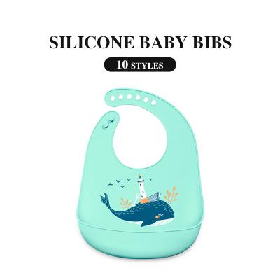 China 2023 New Arrival Washable CE Approved Wholesale BPA FREE Antibacterial Silicone Baby Bibs for sale