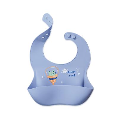 China 2023 Hot Selling Food Grade Soft Waterproof Silicone Baby Bib Washable With Food Catcher for sale