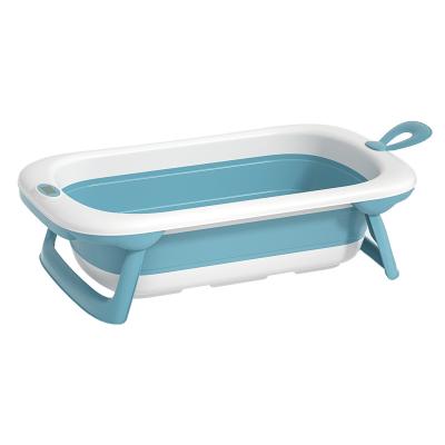 China PP+TPE Pink Baby Girl Personal Collapsible Small Child Folding Bathtub Bathing Barrel Folding Bathtub In The Toilet for sale