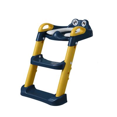 China Plastic Step Stool Baby Toilet Kids Baby Gift Baby Promotion Potty Trainer Plastic Squat Trainer With Ladder for sale