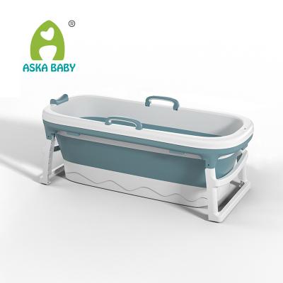 China Portable Plastic Folding Tub Free Standing Bucket Barrel Plastic Collapsible Tub For Adult for sale