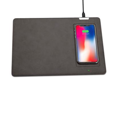 China Mobile Phone Leather Mouse Pad Qi Wireless Charger For Iphone for sale