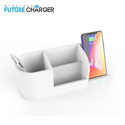 China Mobile Phone Tablet MP3 GPS Wireless Charger with Organizer Wireless Charging Desktop Station for iPhone X 8 plus and Samsung S7 Edges for sale