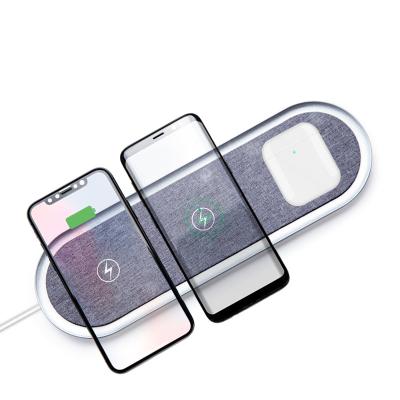 China Mobile Phone 3 in 1 Wireless QI Charger Stand Station for iPhone for sale