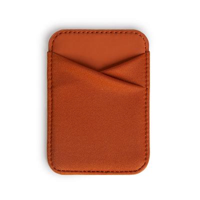 China Luxury Magnet Function PU Leather Card Holder With Elastic Cloth For Iphone 12 for sale