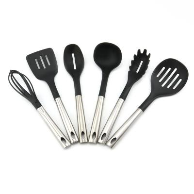 China Stocked Non Stick Kitchen Heat Resistant Plastic Nylon Cookware Set With Rack for sale