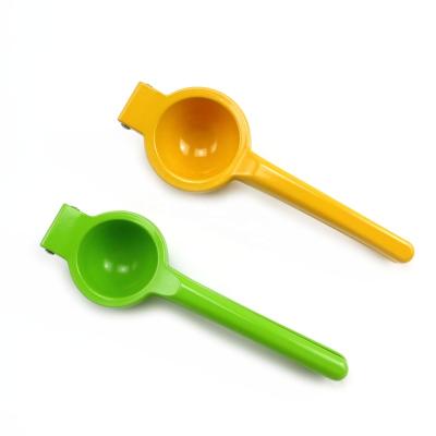 China Viable yellow zinc alloy metal metal citrus lemon lime juicer manual press set for sale