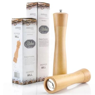 China Sustainable 2pcs Kitchen Wooden Salt and Pepper Mill Grinder Set for sale