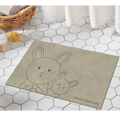 China Super Absorbent Quick Washable Floor Mat Shower Laundry Room Rug Mat Outdoor Door Mat for sale